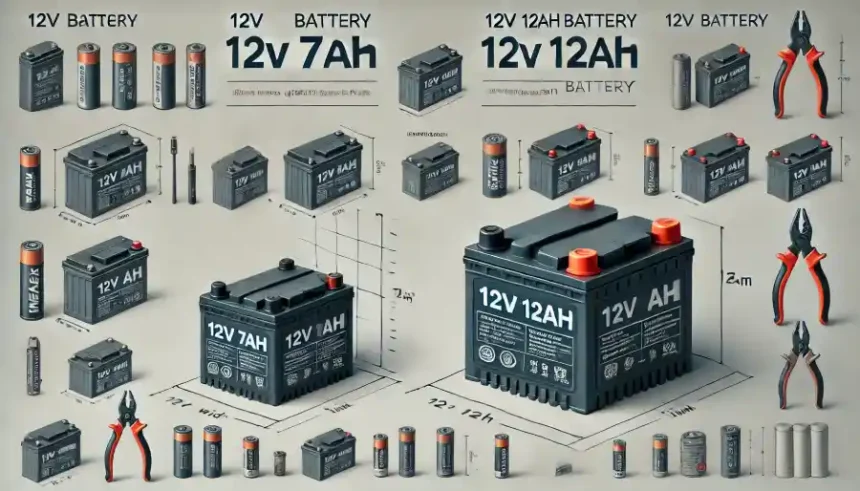 size difference between 12v 7ah and 12v 12ah battery