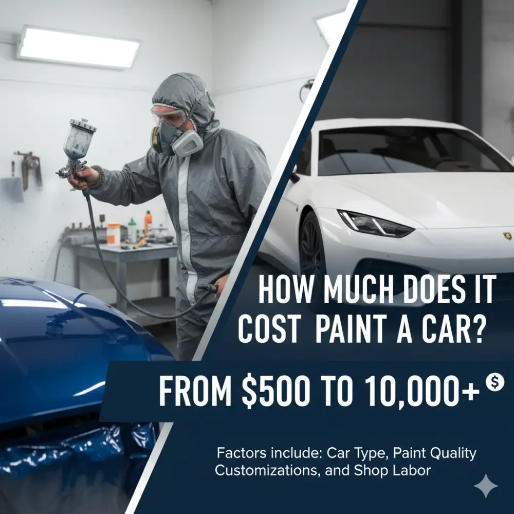 Car paint job costs range from $500 to over $10,000. Factors affecting price include paint quality, car type, customizations, and labor costs.
